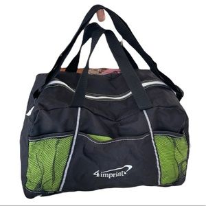 4 imprint gemline green black zip too large travel storage bag adjustable strap